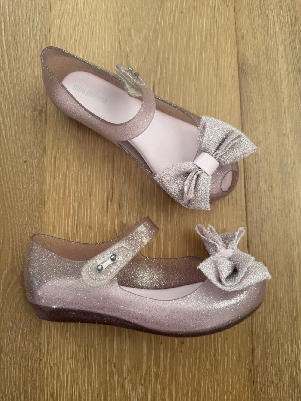 Mini Melissa Shoes Kids Girls 12 Ultragirl Sweet Glitter Pink Ballet Flat Scent
